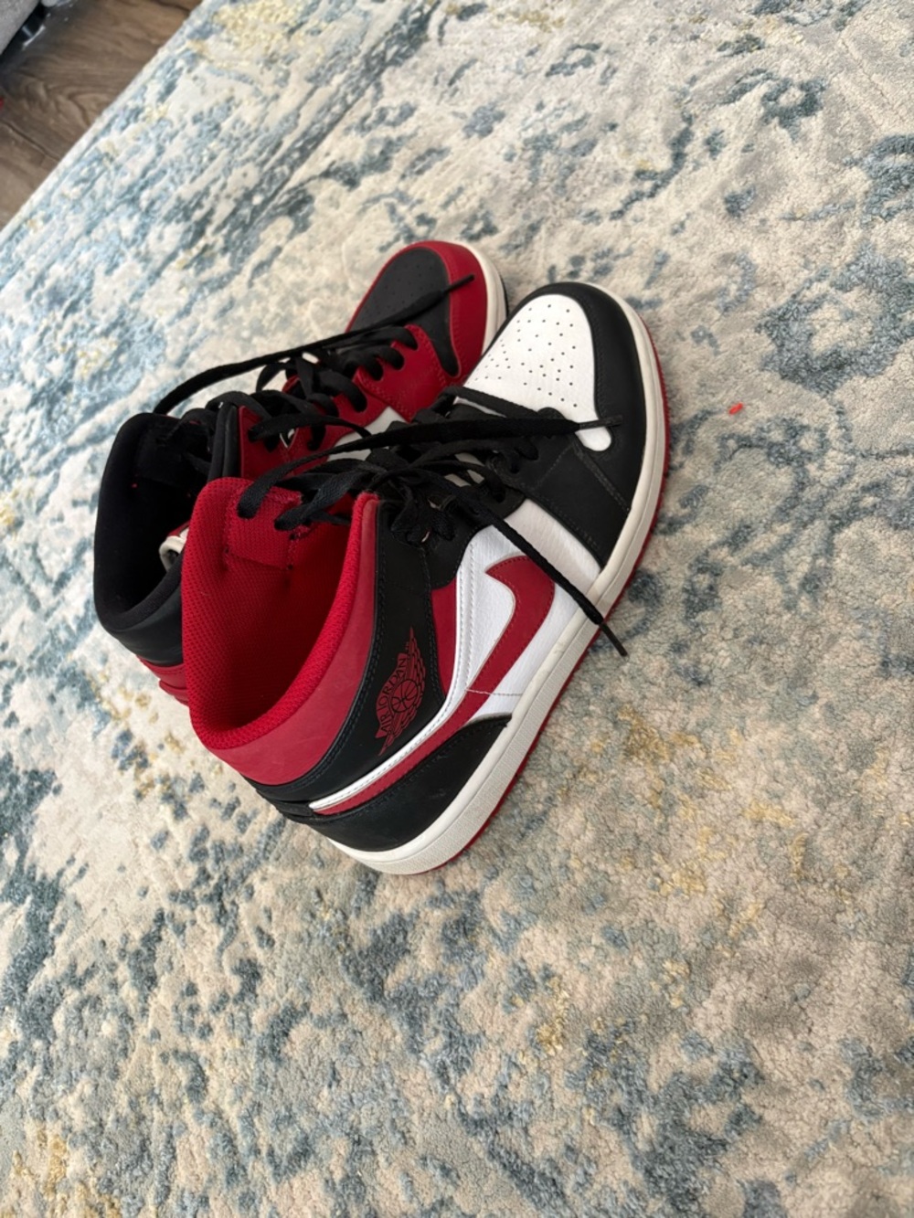 Black, White & Red High-Top Air Jordan Sneakers